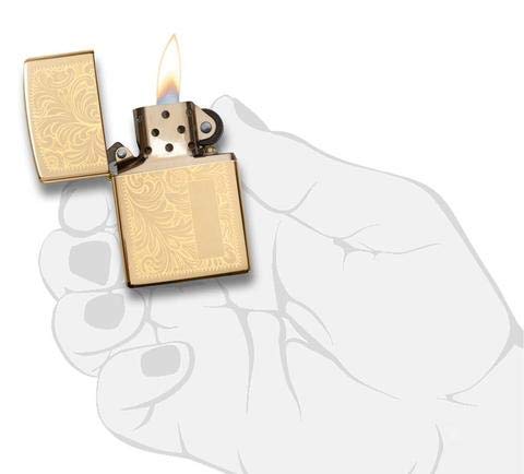 Custom Personalized ZIPPO Lighter Venetian - Free Engraving - Christmas, Halloween & Valentines Day Gift (Silver-352)