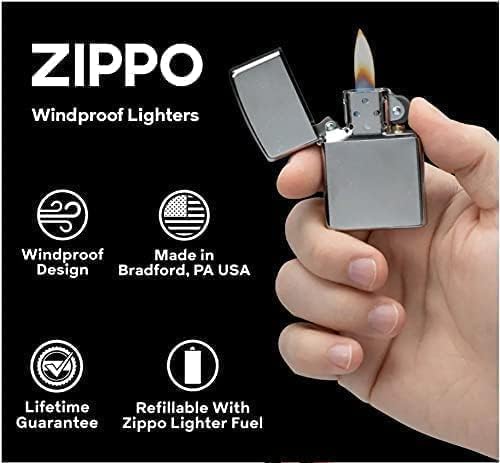 Personalized American Classic Elegant Design Lighter Zippo - Free Engraving - Christmas, Halloween & Valentines Day Gift (Gold HP)
