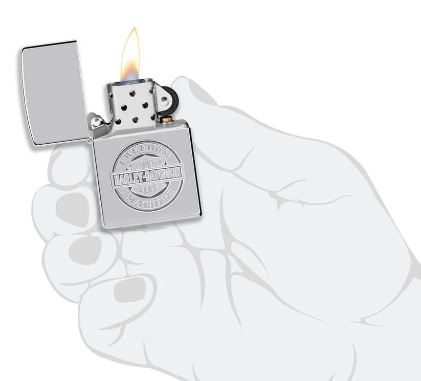 Personalized Zippo Harley-Davidson Windproof Oil Lighter Engraving - Christmas, Halloween & Valentines Day Gift (Black Ice)