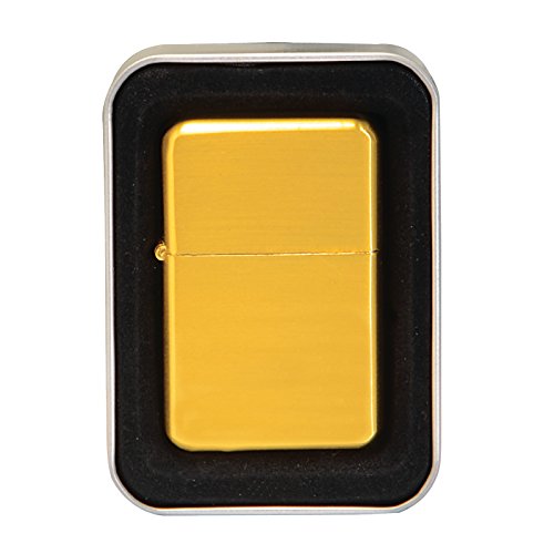 Thirsty Rhino Klik, Windproof Refillable Oil Wick Lighter with Vintage Flip Top and Aluminum Gift Case