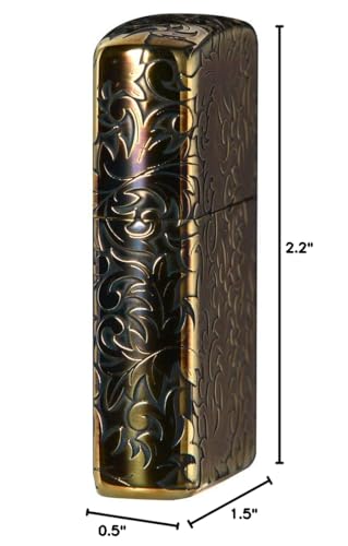 Zippo 2GI-Z5KARA2 Lighter, Gold, Arabesque and Logo, 5 Consecutive Etching, Serial Number Included
