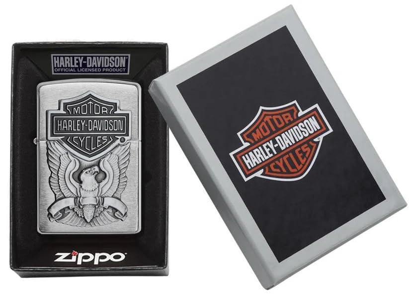 Personalized Zippo Harley-Davidson Windproof Oil Lighter Engraving - Christmas, Halloween & Valentines Day Gift (Black Ice)
