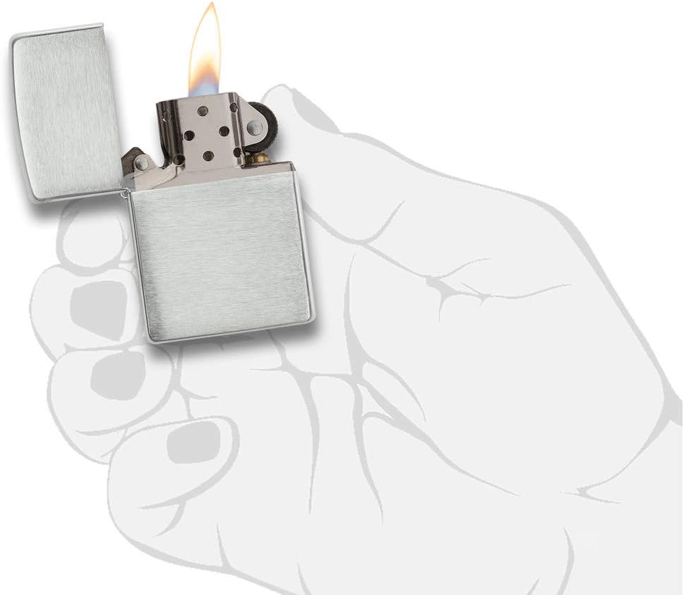 Zippo Lighter Armor Brushed Sterling Silver