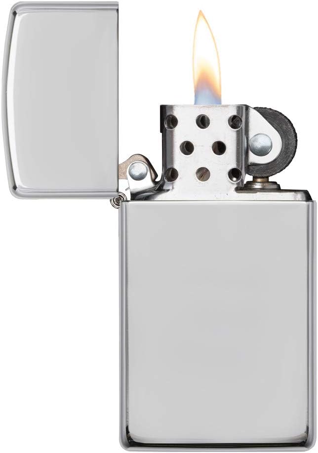 Zippo Sterling Slim High Polish Pocket Lighter, Silver, Sterling Silver High Polish Chrome
