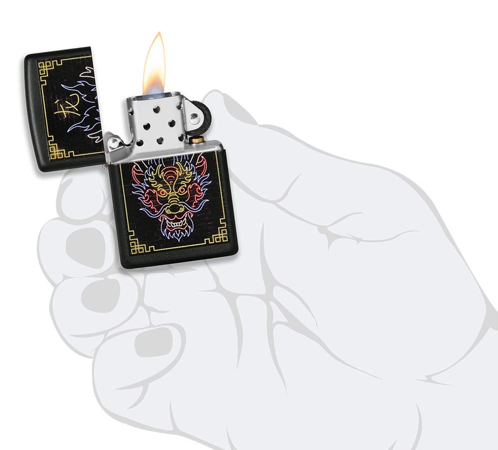 Zippo Armor High Polish Green Elegant Dragon Pocket Lighter, One Size