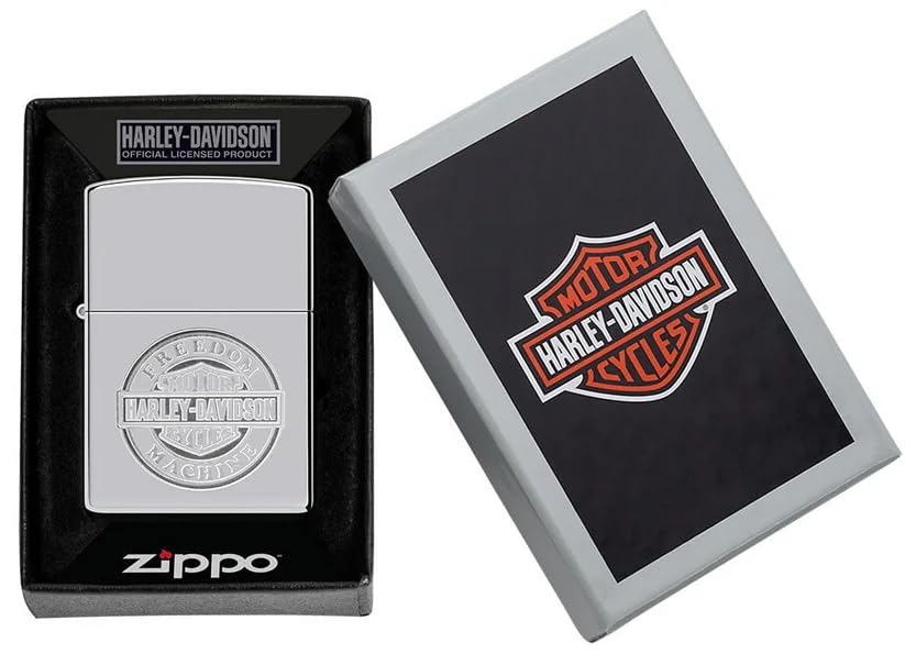 Personalized Zippo Harley-Davidson Windproof Oil Lighter Engraving - Christmas, Halloween & Valentines Day Gift (Black Ice)