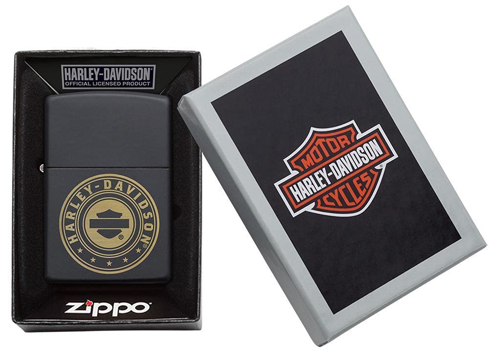 Personalized Zippo Harley-Davidson Windproof Oil Lighter Engraving - Christmas, Halloween & Valentines Day Gift (Black Ice)