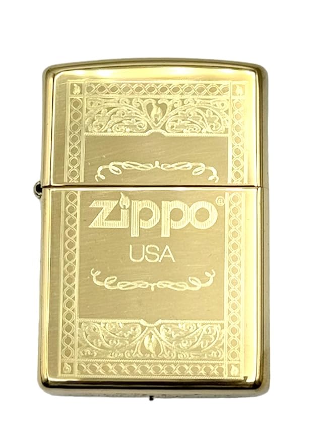 Personalized American Classic Elegant Design Lighter Zippo - Free Engraving - Christmas, Halloween & Valentines Day Gift (Gold HP)