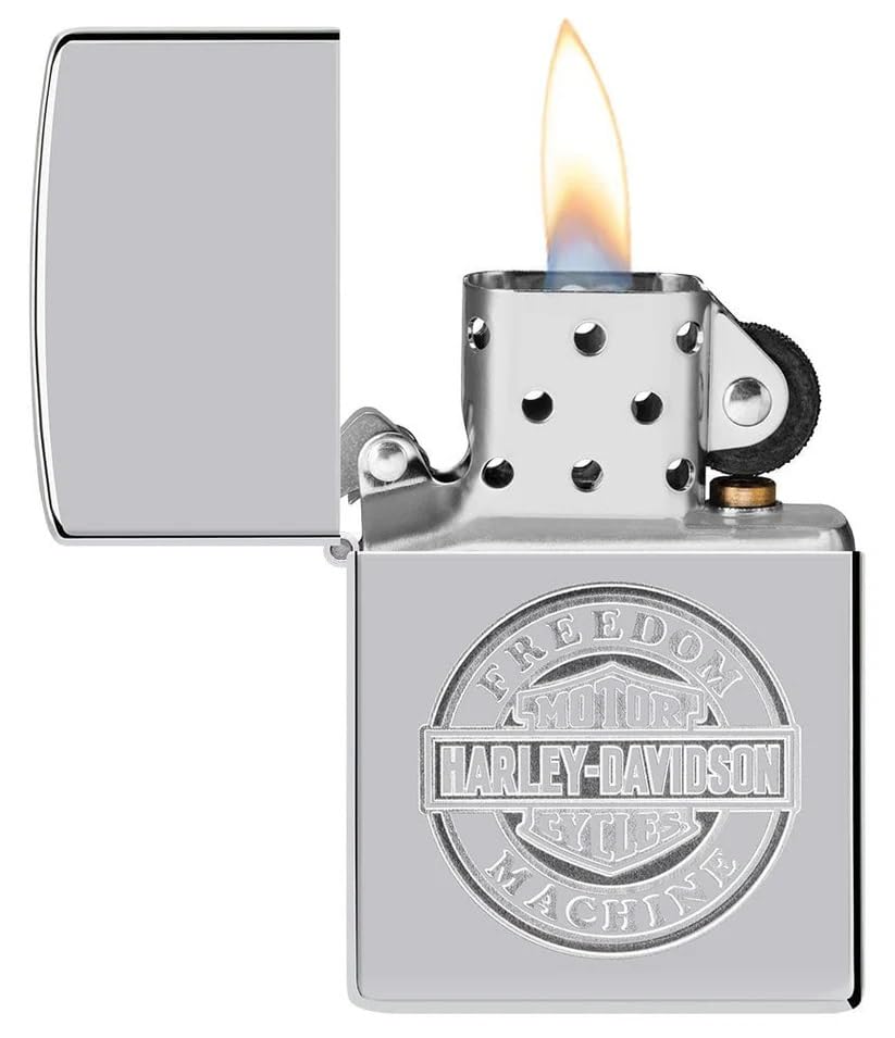 Personalized Zippo Harley-Davidson Windproof Oil Lighter Engraving - Christmas, Halloween & Valentines Day Gift (Black Ice)