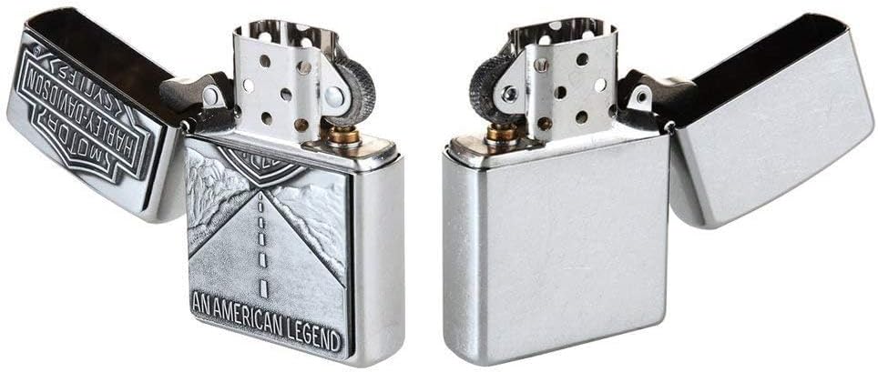 Zippo Harley Davidson Shield and American Legend Emblem Street Chrome Pocket Lighter