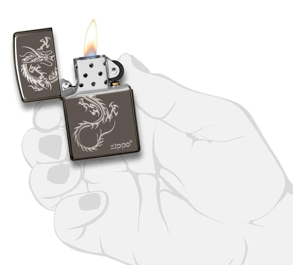 Zippo Armor High Polish Green Elegant Dragon Pocket Lighter, One Size