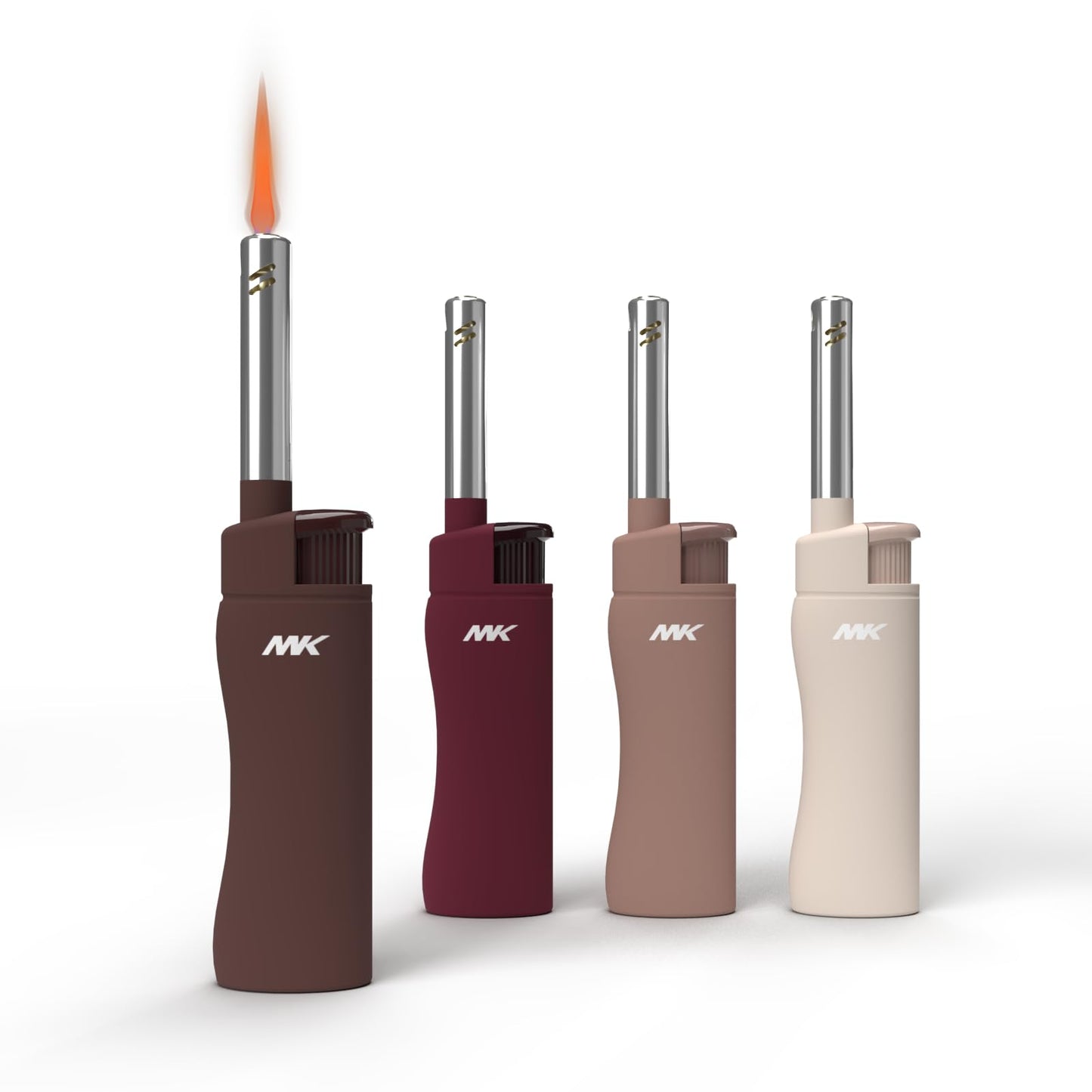 MK Candle Lighter, Butane Refillable Wind-Resistant Flame, 5-Pack for BBQ, Camping, Outdoor Use (Pastel-5pc)