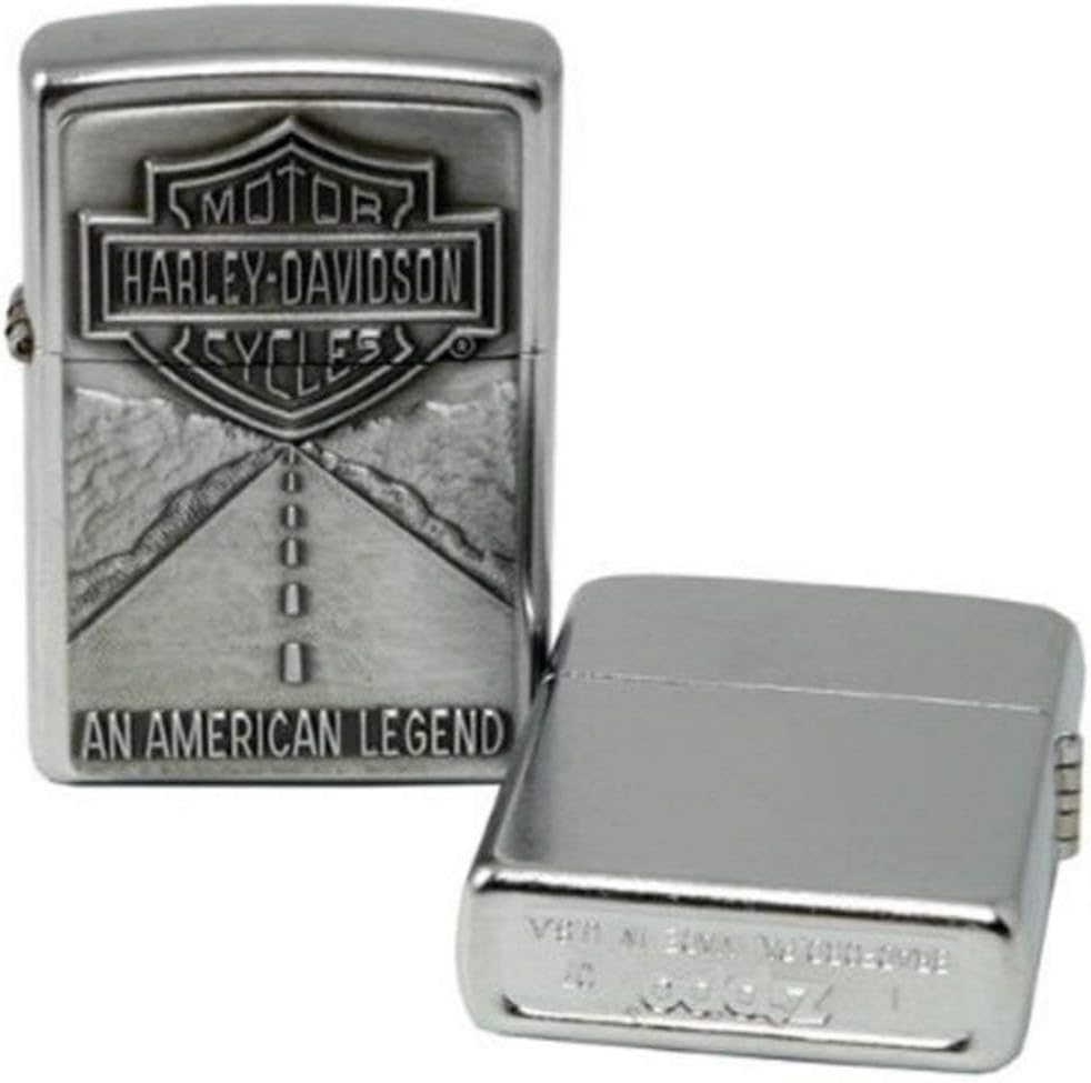 Zippo Harley Davidson Shield and American Legend Emblem Street Chrome Pocket Lighter