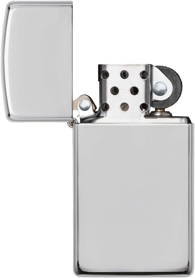 Zippo Sterling Slim High Polish Pocket Lighter, Silver, Sterling Silver High Polish Chrome