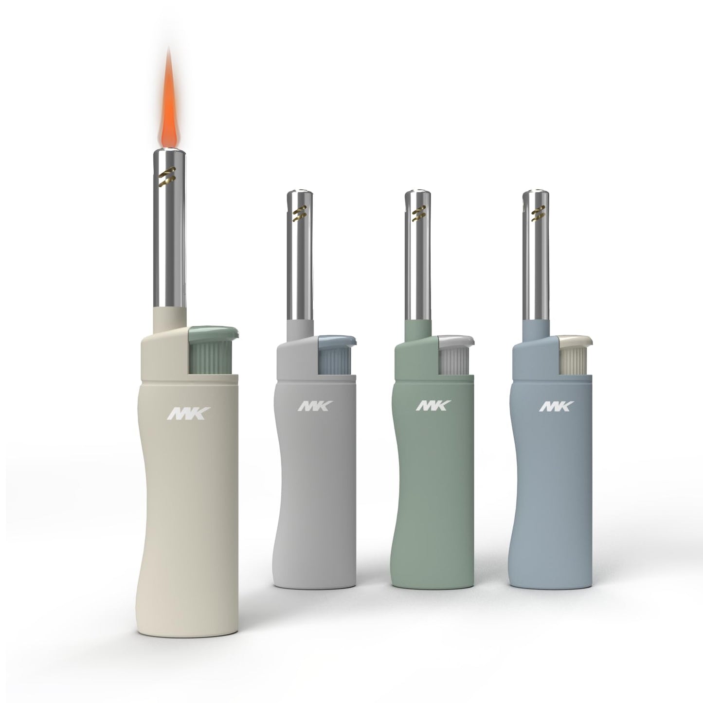 MK Candle Lighter, Butane Refillable Wind-Resistant Flame, 5-Pack for BBQ, Camping, Outdoor Use (Pastel-5pc)