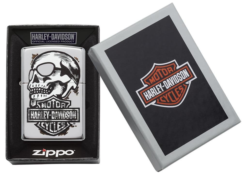 Personalized Zippo Harley-Davidson Windproof Oil Lighter Engraving - Christmas, Halloween & Valentines Day Gift (Black Ice)
