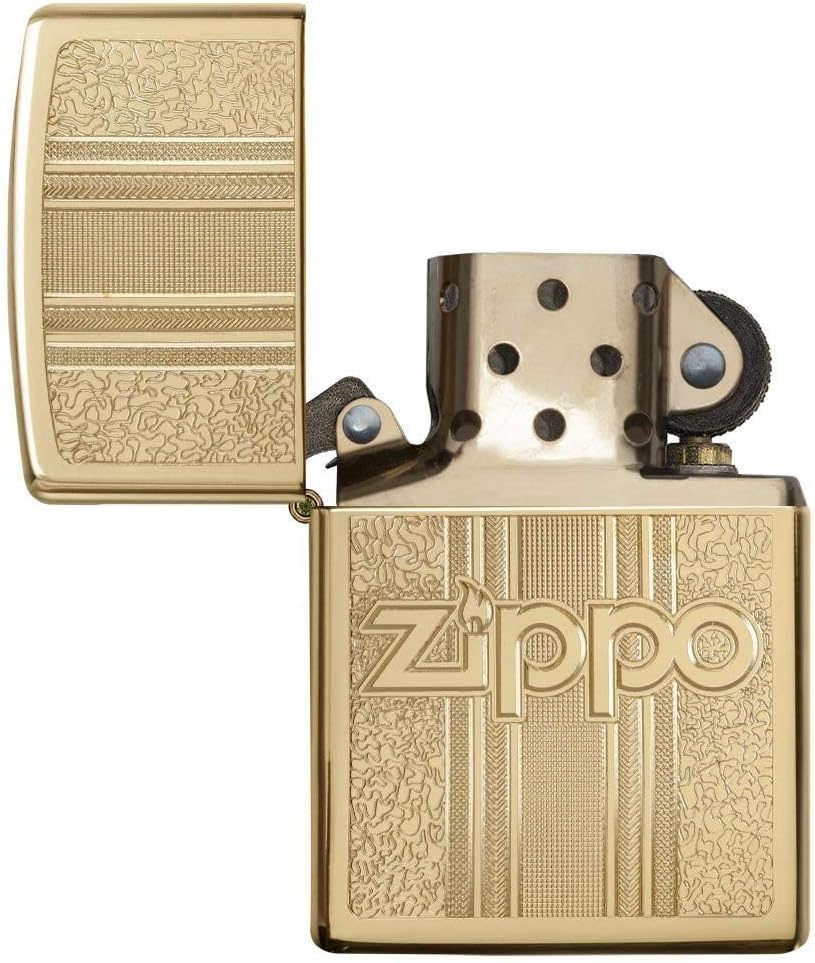 Personalized American Classic Elegant Design Lighter Zippo - Free Engraving - Christmas, Halloween & Valentines Day Gift (Gold HP)