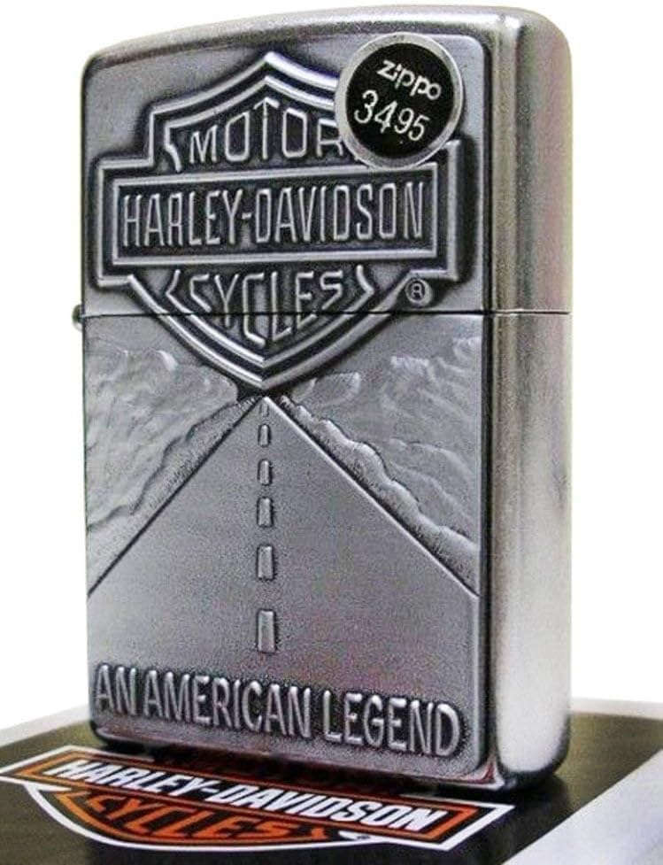 Zippo Harley Davidson Shield and American Legend Emblem Street Chrome Pocket Lighter
