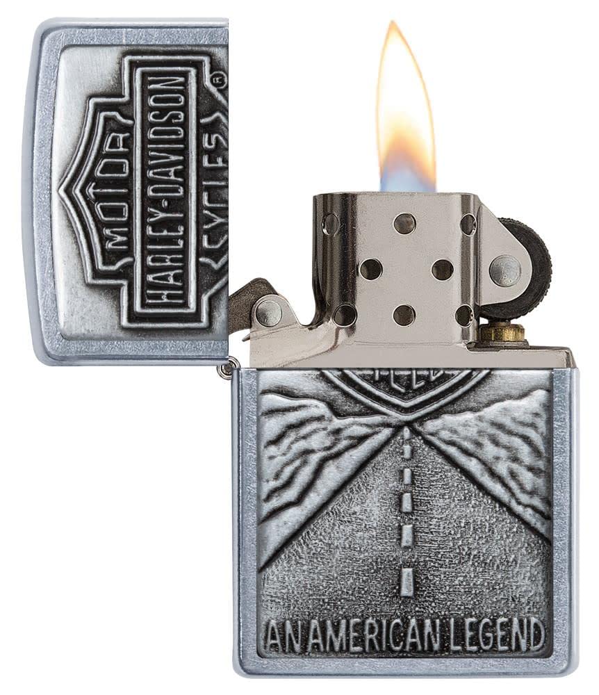 Personalized Zippo Harley-Davidson Windproof Oil Lighter Engraving - Christmas, Halloween & Valentines Day Gift (Black Ice)