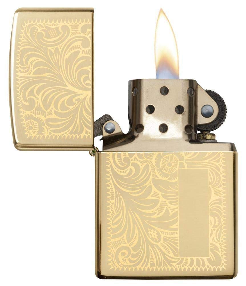 Custom Personalized ZIPPO Lighter Venetian - Free Engraving - Christmas, Halloween & Valentines Day Gift (Silver-352)