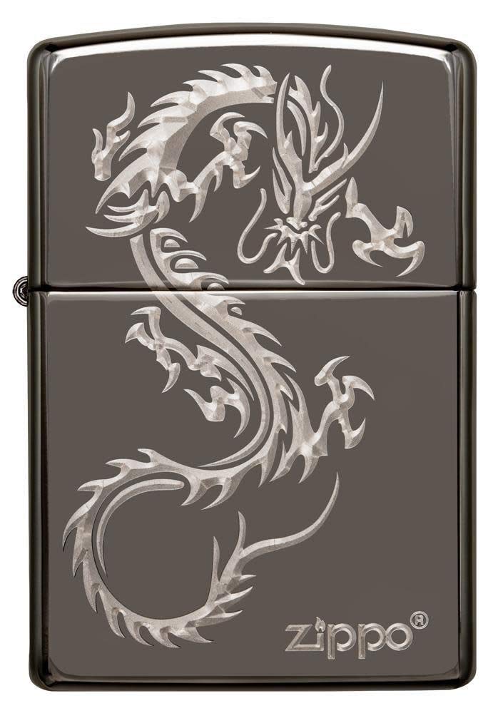 Zippo Armor High Polish Green Elegant Dragon Pocket Lighter, One Size