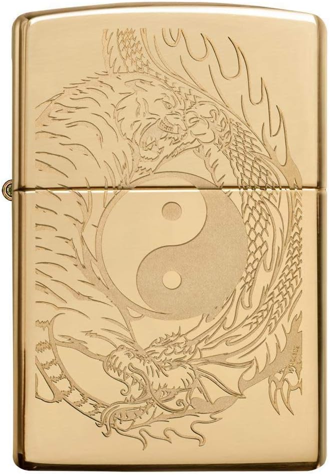 Zippo Tiger and Dragon Design Pocket Lighter, One Size