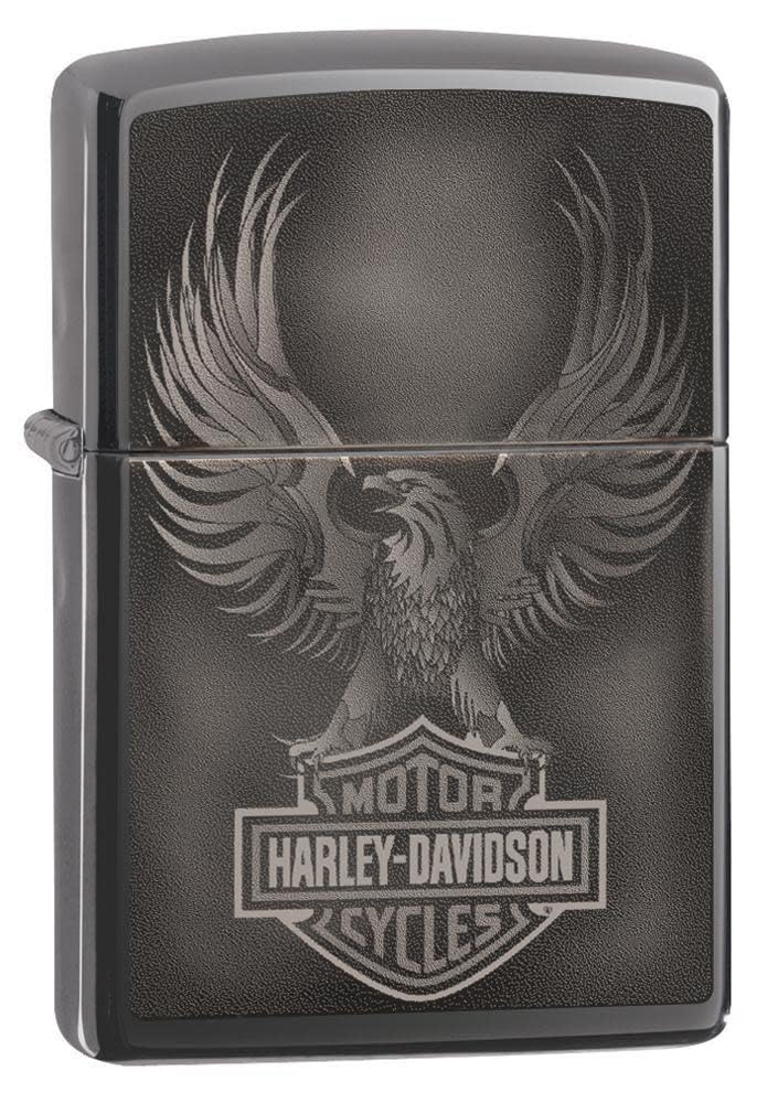 Personalized Zippo Harley-Davidson Windproof Oil Lighter Engraving - Christmas, Halloween & Valentines Day Gift (Black Ice)