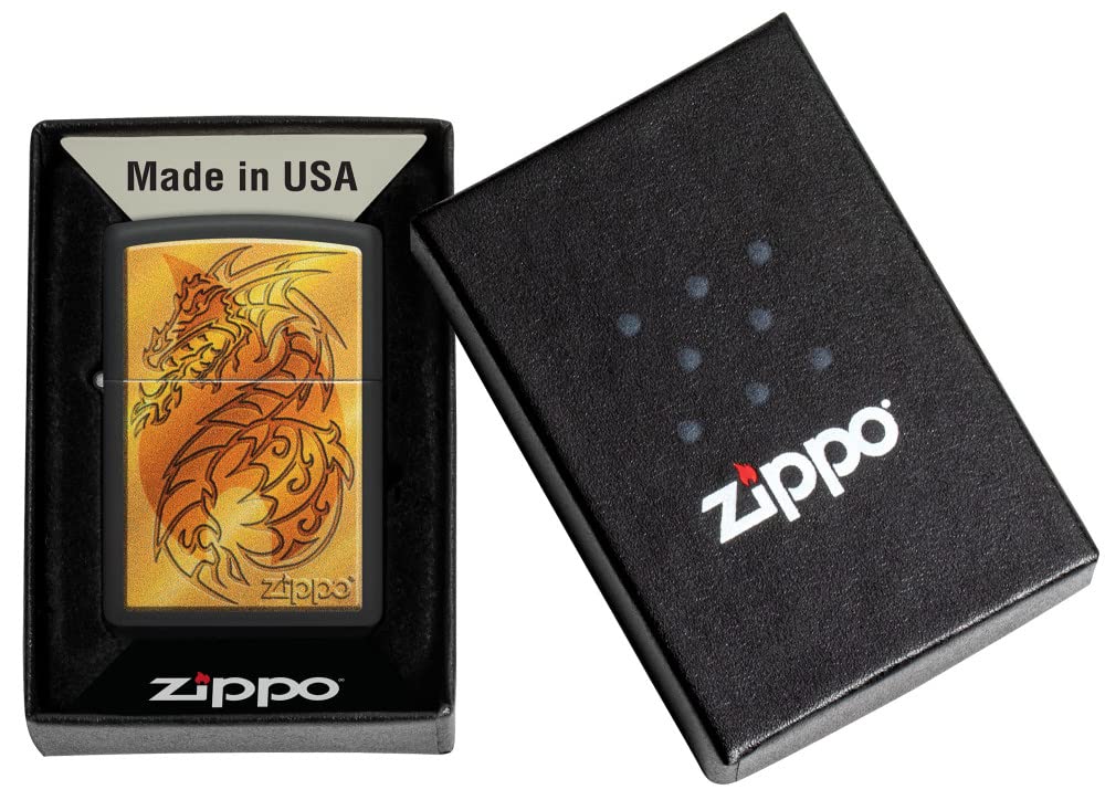 Zippo Armor High Polish Green Elegant Dragon Pocket Lighter, One Size