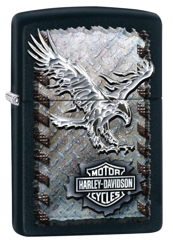 Personalized Zippo Harley-Davidson Windproof Oil Lighter Engraving - Christmas, Halloween & Valentines Day Gift (Black Ice)