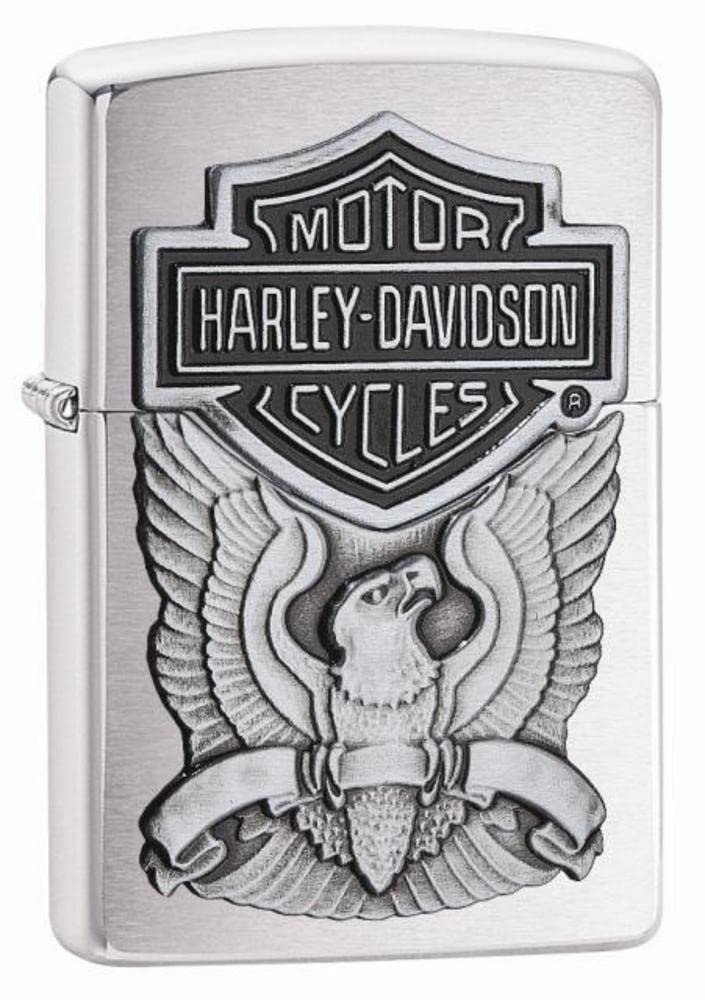Personalized Zippo Harley-Davidson Windproof Oil Lighter Engraving - Christmas, Halloween & Valentines Day Gift (Black Ice)