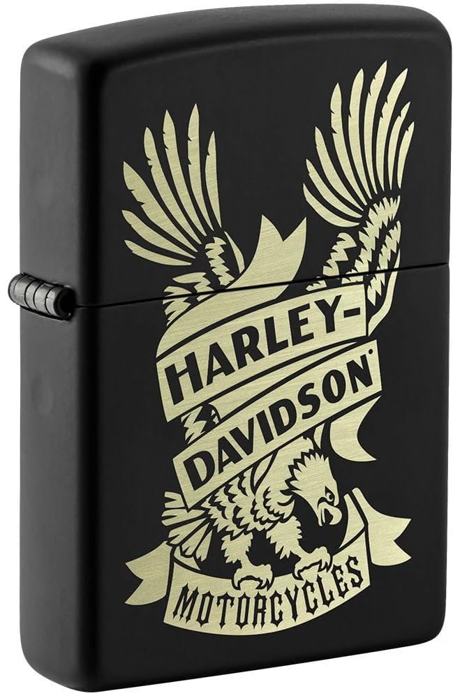 Personalized Zippo Harley-Davidson Windproof Oil Lighter Engraving - Christmas, Halloween & Valentines Day Gift (Black Ice)