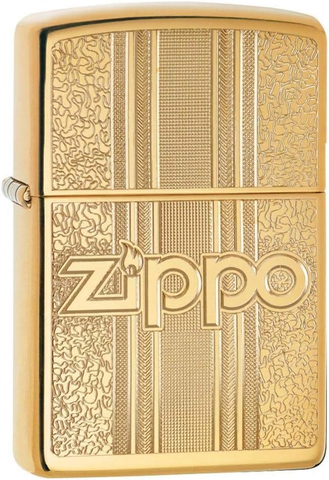 Personalized American Classic Elegant Design Lighter Zippo - Free Engraving - Christmas, Halloween & Valentines Day Gift (Gold HP)