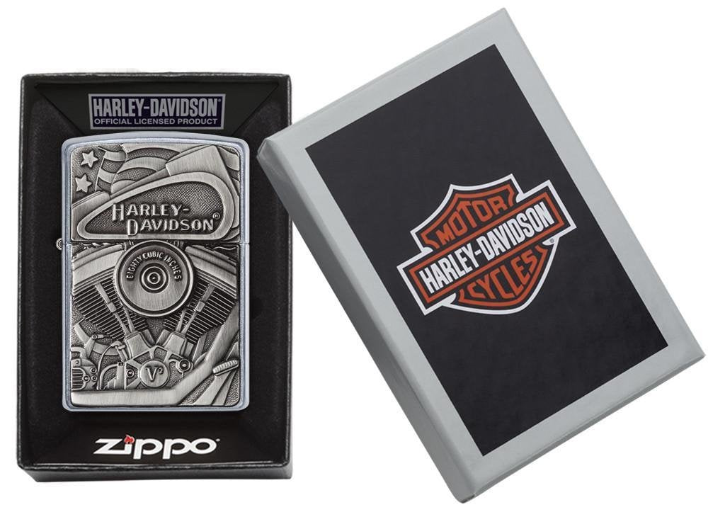 Personalized Zippo Harley-Davidson Windproof Oil Lighter Engraving - Christmas, Halloween & Valentines Day Gift (Black Ice)