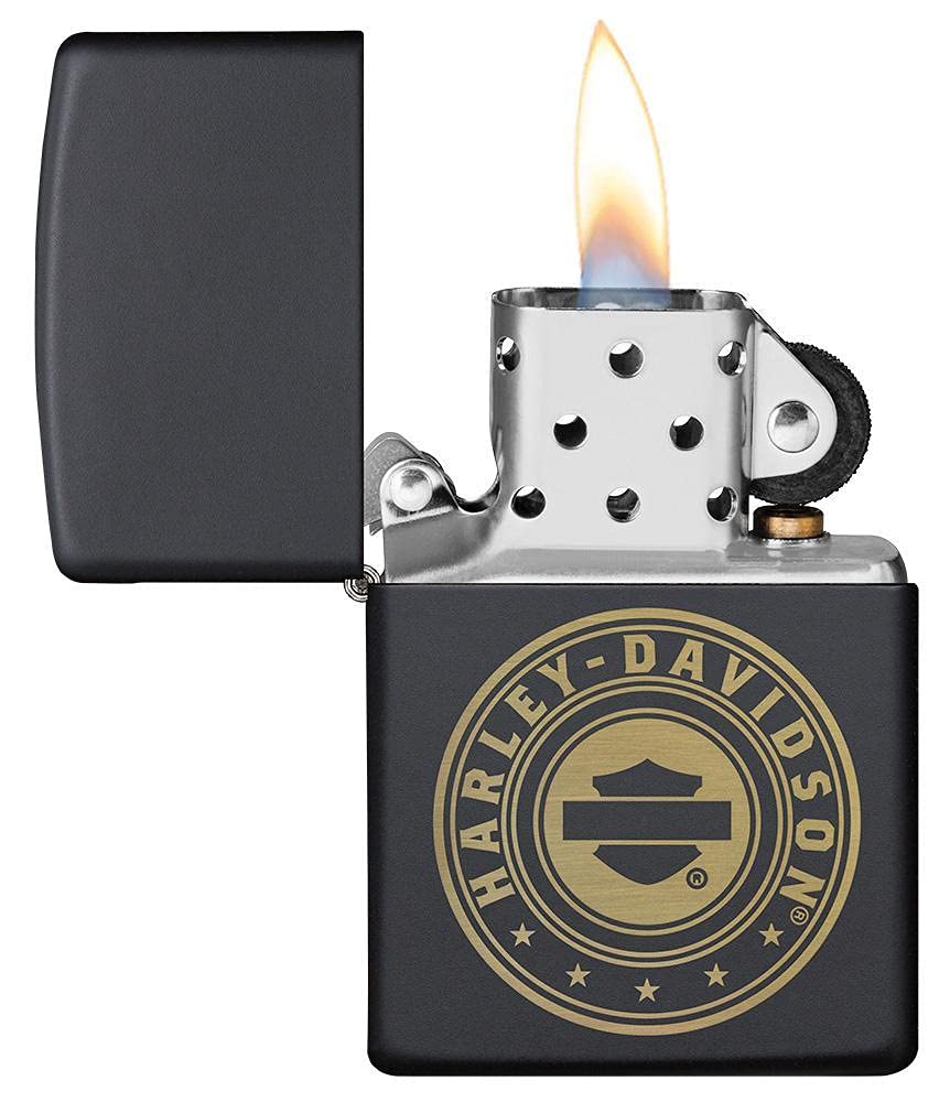 Personalized Zippo Harley-Davidson Windproof Oil Lighter Engraving - Christmas, Halloween & Valentines Day Gift (Black Ice)