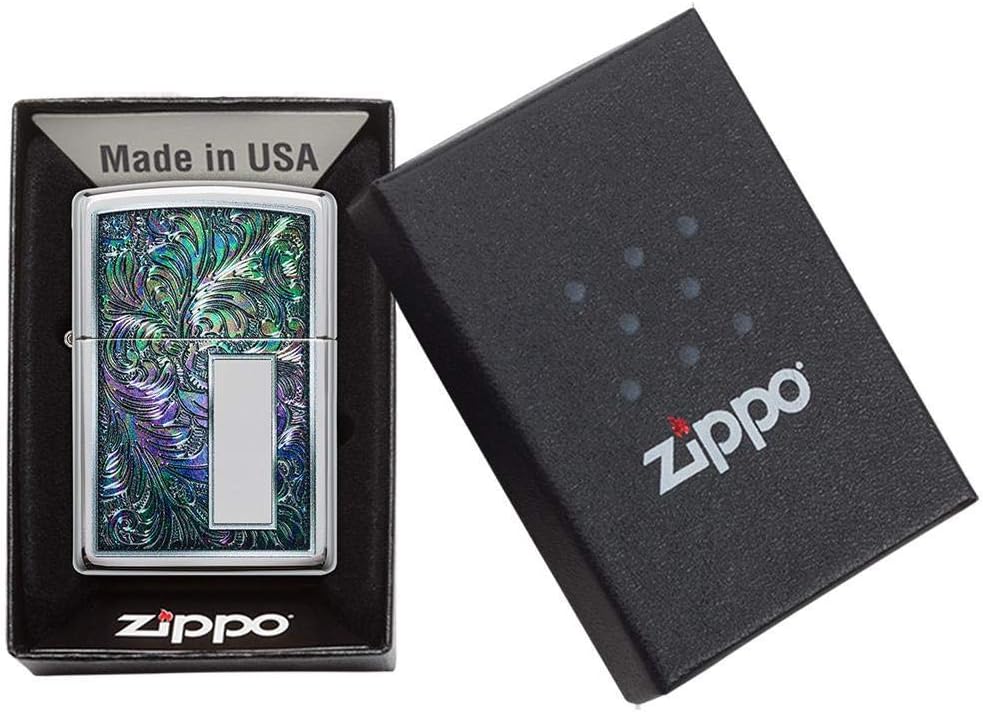 Personalized ZIPPO Lighter Colorful Venetian Design - Free Engraving (49139) - Christmas, Halloween & Valentines Day Gift