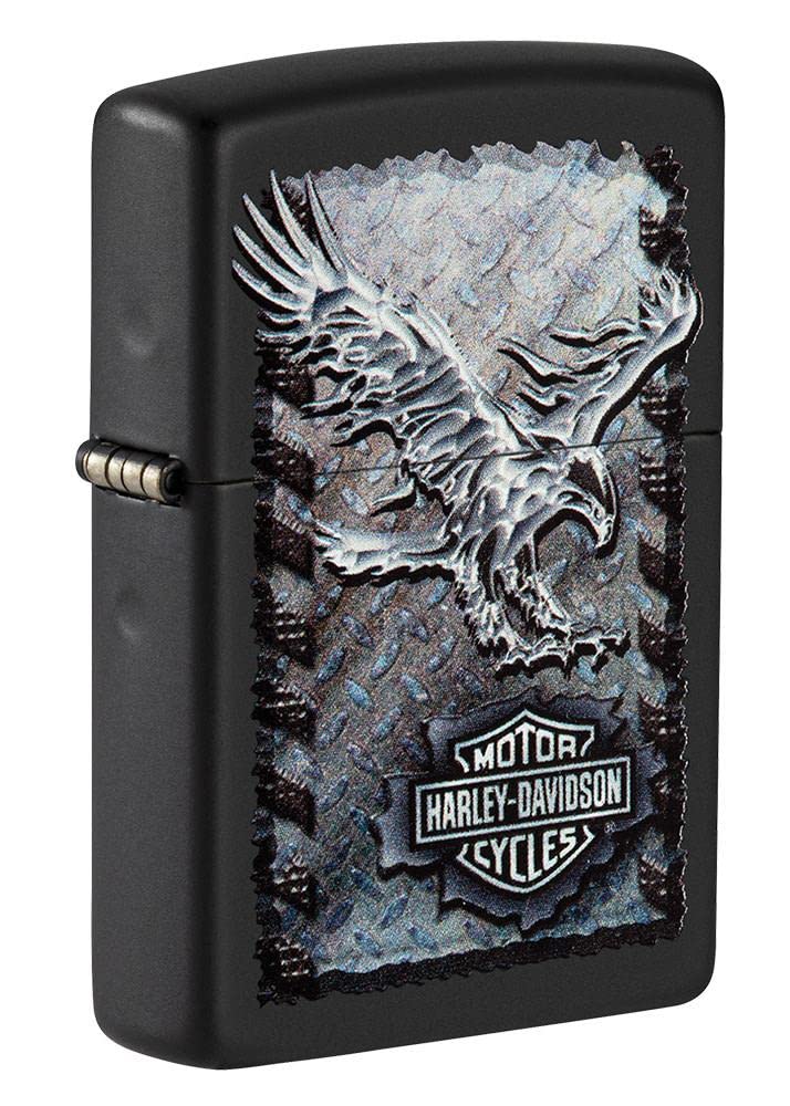 Personalized Zippo Harley-Davidson Windproof Oil Lighter Engraving - Christmas, Halloween & Valentines Day Gift (Black Ice)
