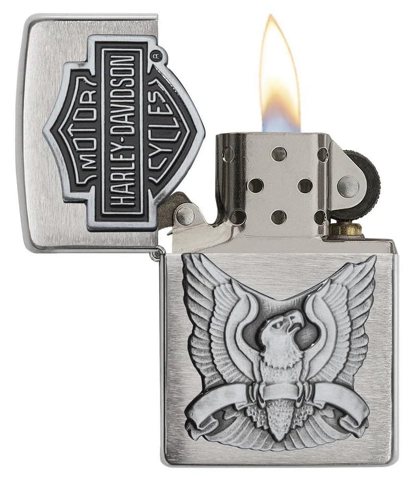 Personalized Zippo Harley-Davidson Windproof Oil Lighter Engraving - Christmas, Halloween & Valentines Day Gift (Black Ice)