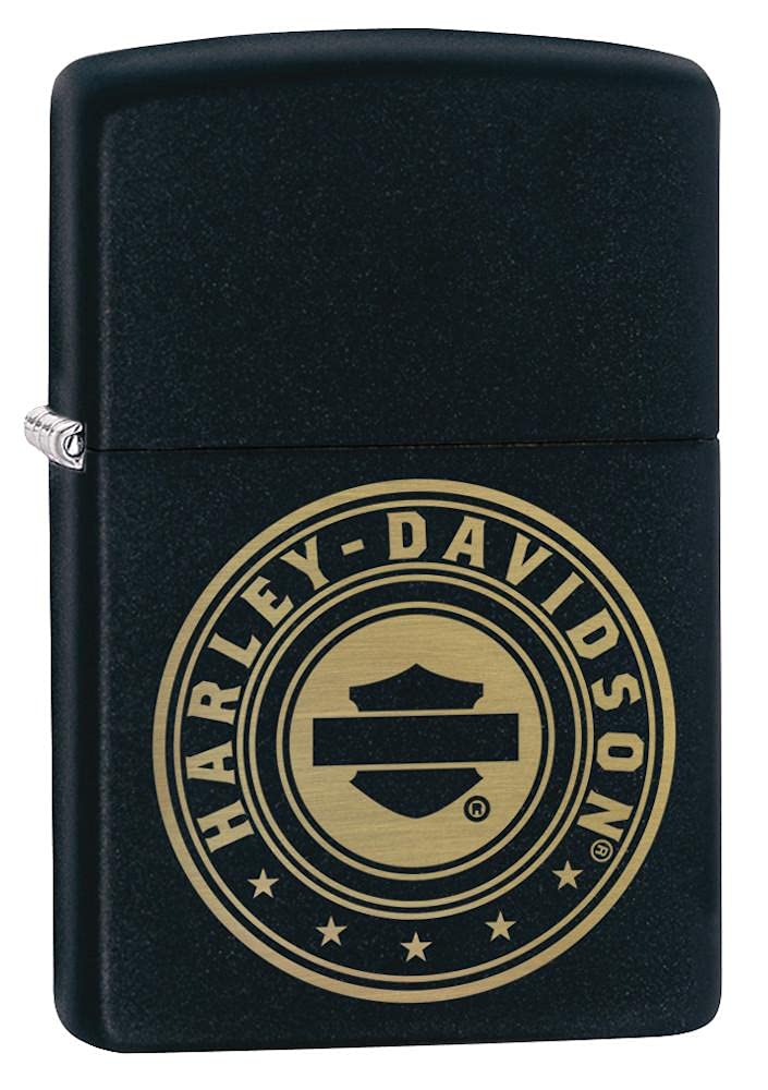 Personalized Zippo Harley-Davidson Windproof Oil Lighter Engraving - Christmas, Halloween & Valentines Day Gift (Black Ice)