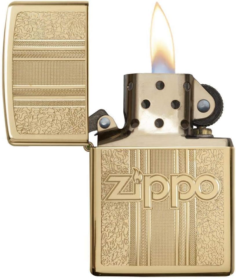 Personalized American Classic Elegant Design Lighter Zippo - Free Engraving - Christmas, Halloween & Valentines Day Gift (Gold HP)