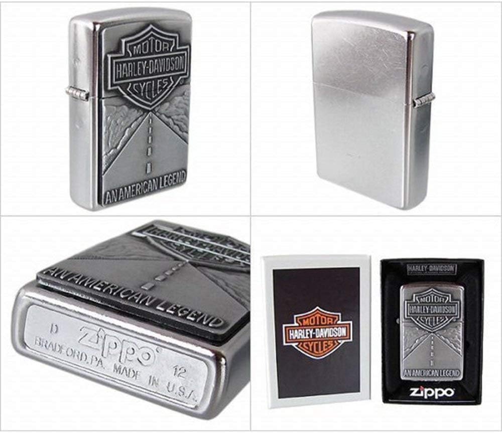 Zippo Harley Davidson Shield and American Legend Emblem Street Chrome Pocket Lighter