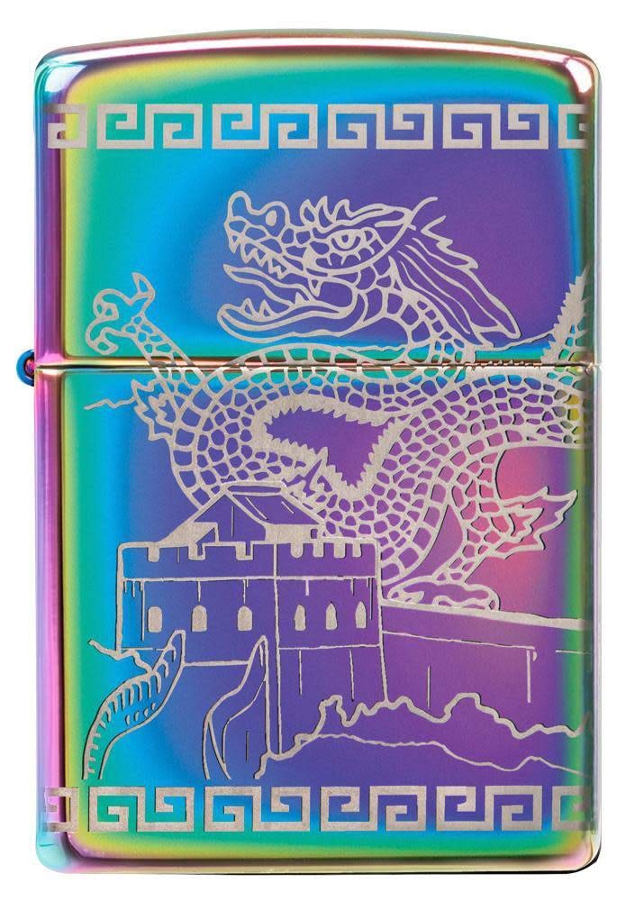 Zippo Armor High Polish Green Elegant Dragon Pocket Lighter, One Size
