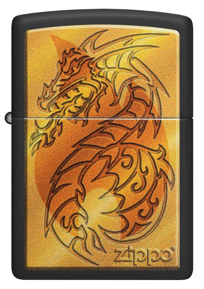 Zippo Armor High Polish Green Elegant Dragon Pocket Lighter, One Size