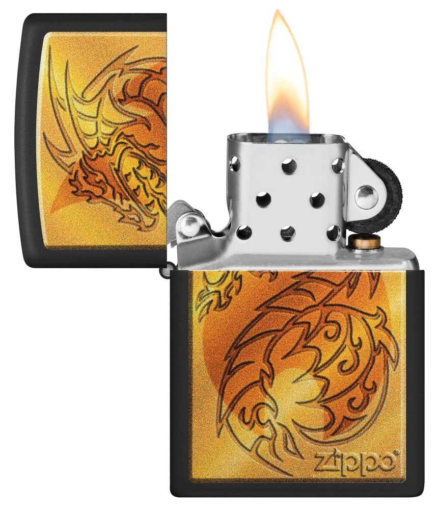 Zippo Armor High Polish Green Elegant Dragon Pocket Lighter, One Size