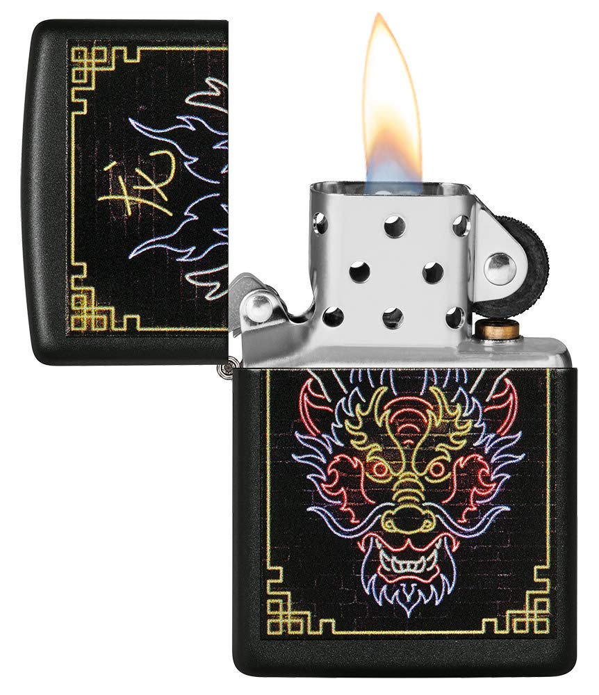Zippo Armor High Polish Green Elegant Dragon Pocket Lighter, One Size