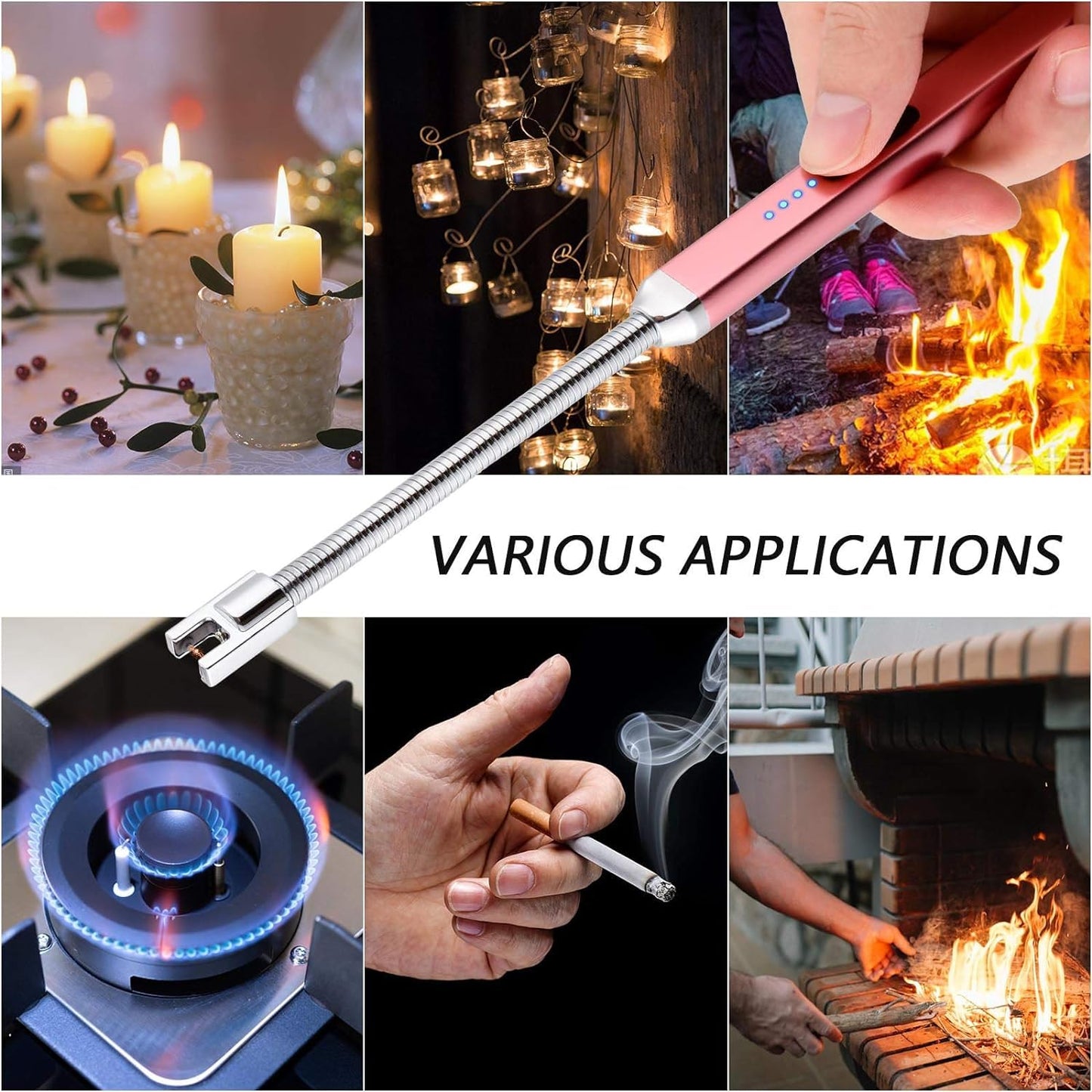 Electric Candle Lighter Birthday Father‘s Day Gifts for Mom from Daughter Son, USB Arc Rechargeable Windproof Long Lighter for Candle, Gift for Mom Women Men Wife Sister