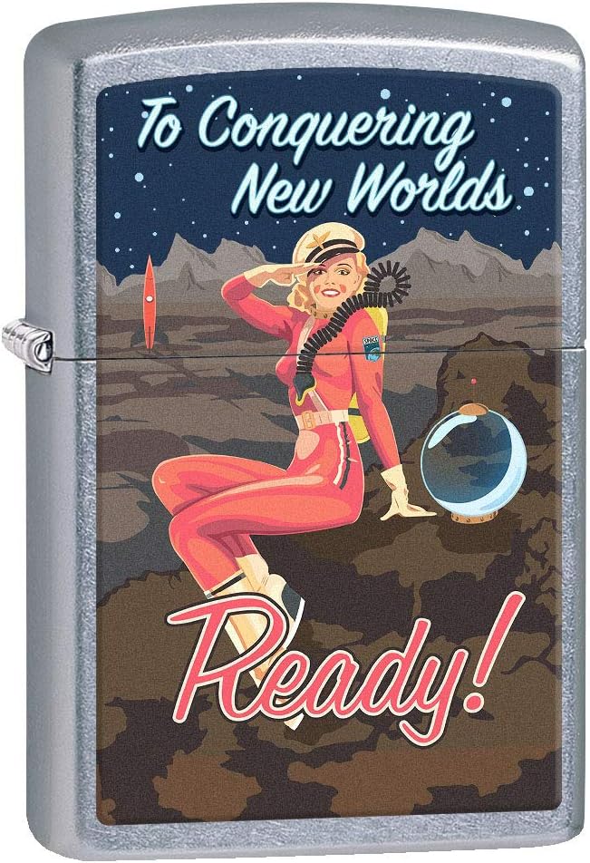 Zippo Lighter: Conquering New Worlds, Pin-up Girl - Street Chrome 80802