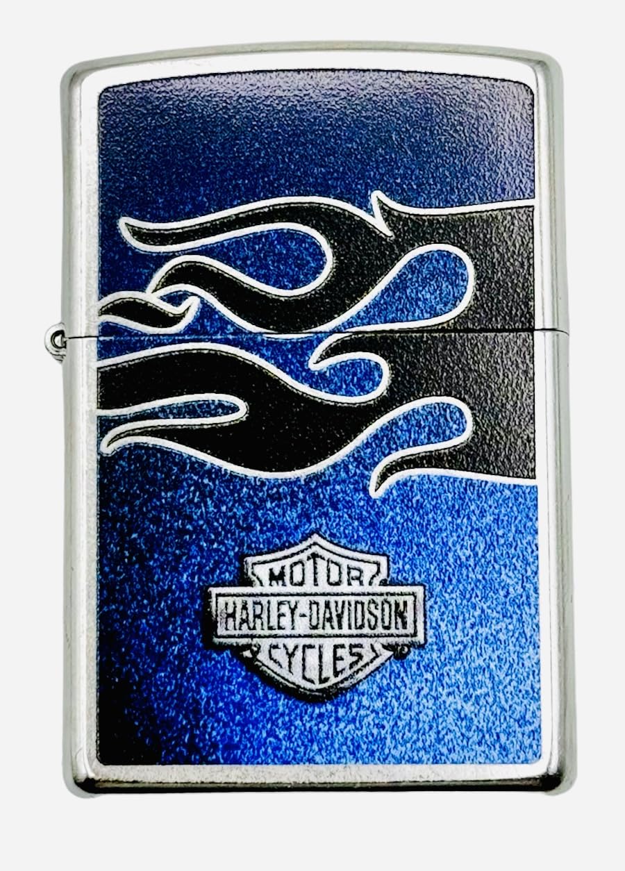 Personalized Zippo Harley-Davidson Windproof Oil Lighter Engraving - Christmas, Halloween & Valentines Day Gift (Black Ice)
