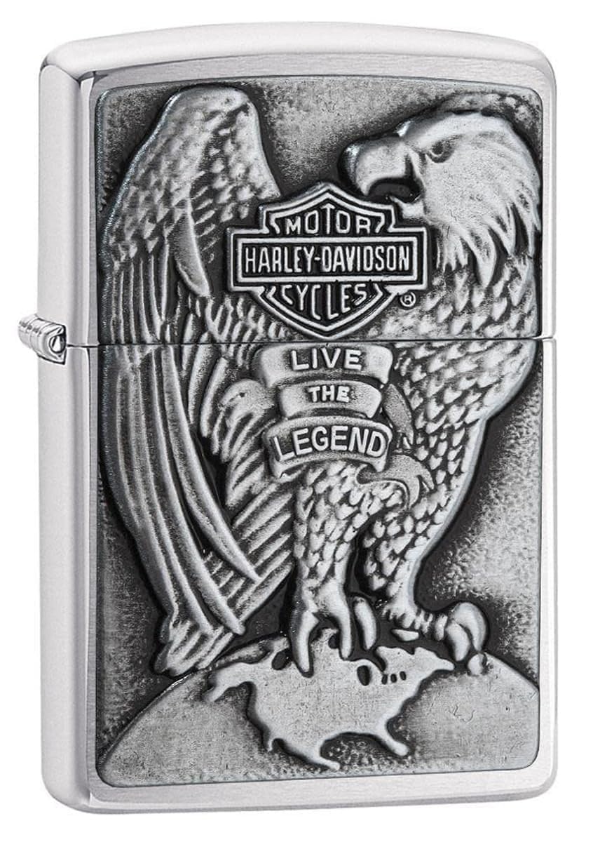 Personalized Zippo Harley-Davidson Windproof Oil Lighter Engraving - Christmas, Halloween & Valentines Day Gift (Black Ice)