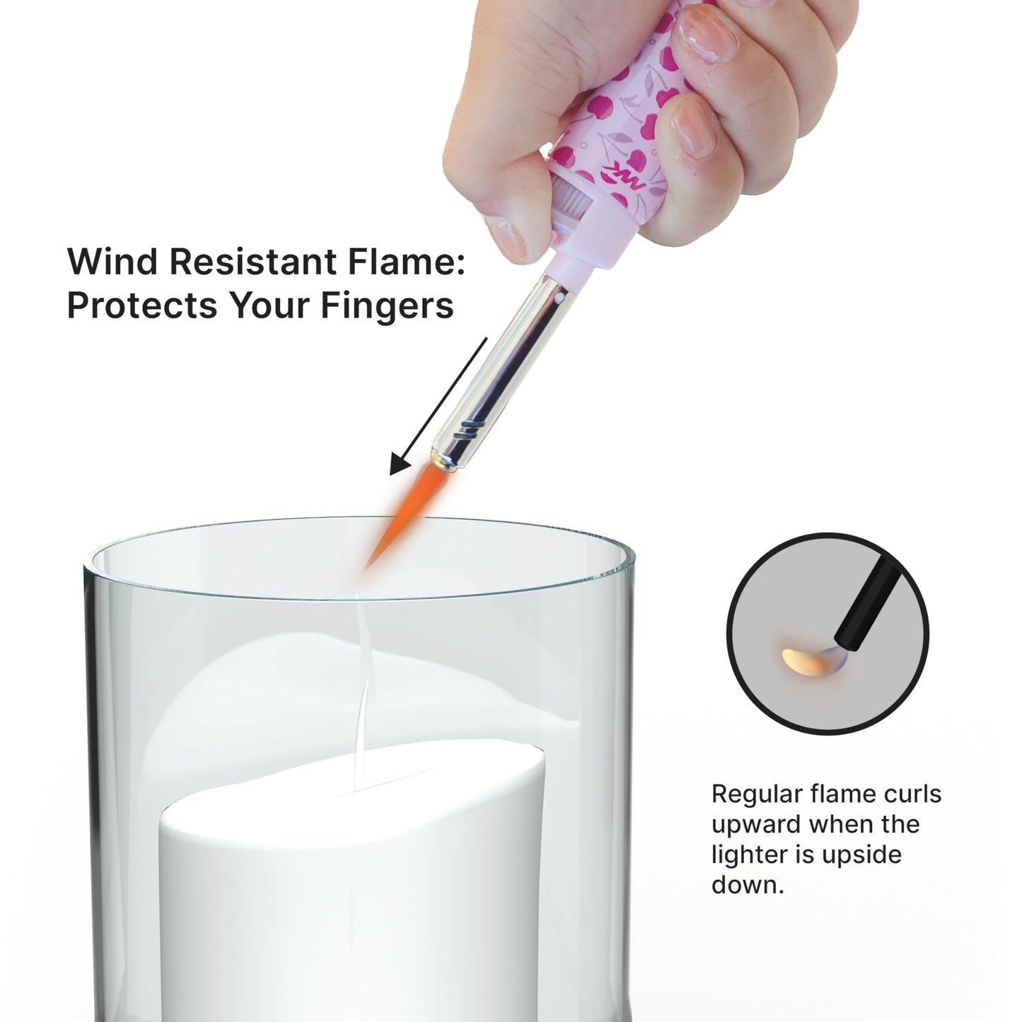 MK Candle Lighter, Butane Refillable Wind-Resistant Flame, 5-Pack for BBQ, Camping, Outdoor Use (Pastel-5pc)