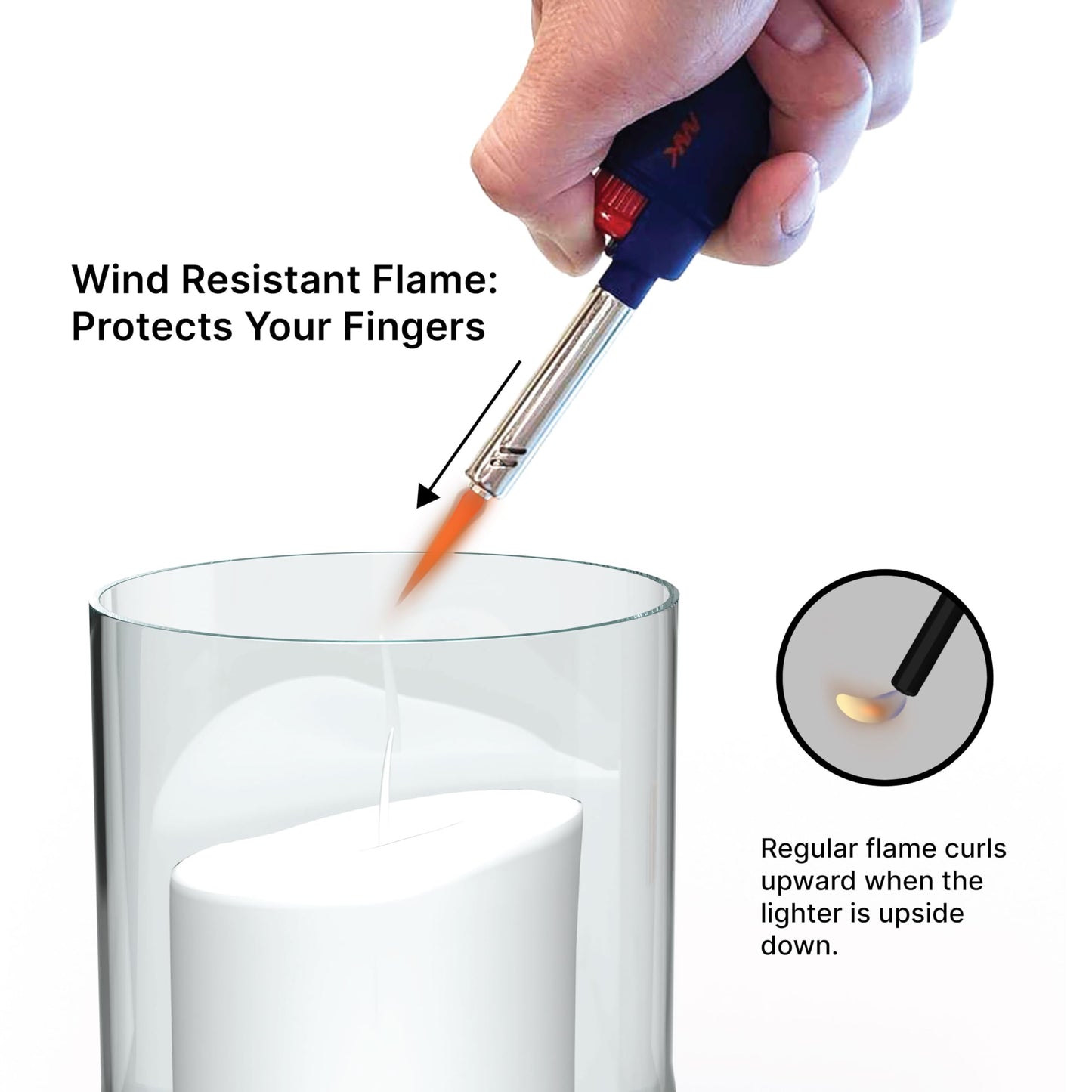 MK Candle Lighter, Butane Refillable Wind-Resistant Flame, 5-Pack for BBQ, Camping, Outdoor Use (Pastel-5pc)
